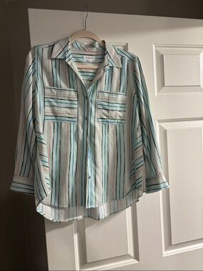 Westbound Mint Green Striped Button-Up Shirt